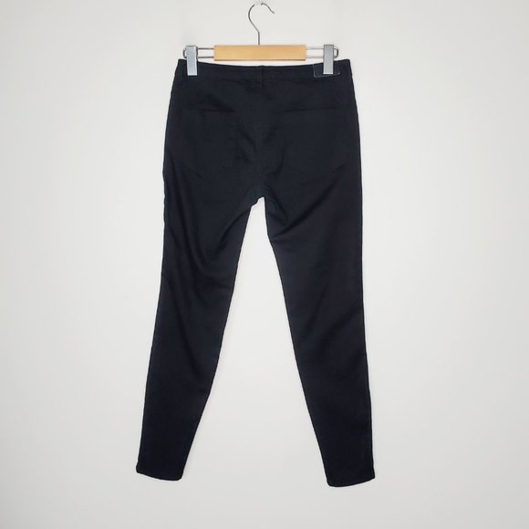 Zara Z1975 Pants Skinny Stretch Modern Minimalist Sleek Deep Black 6 - Picture 8 of 11